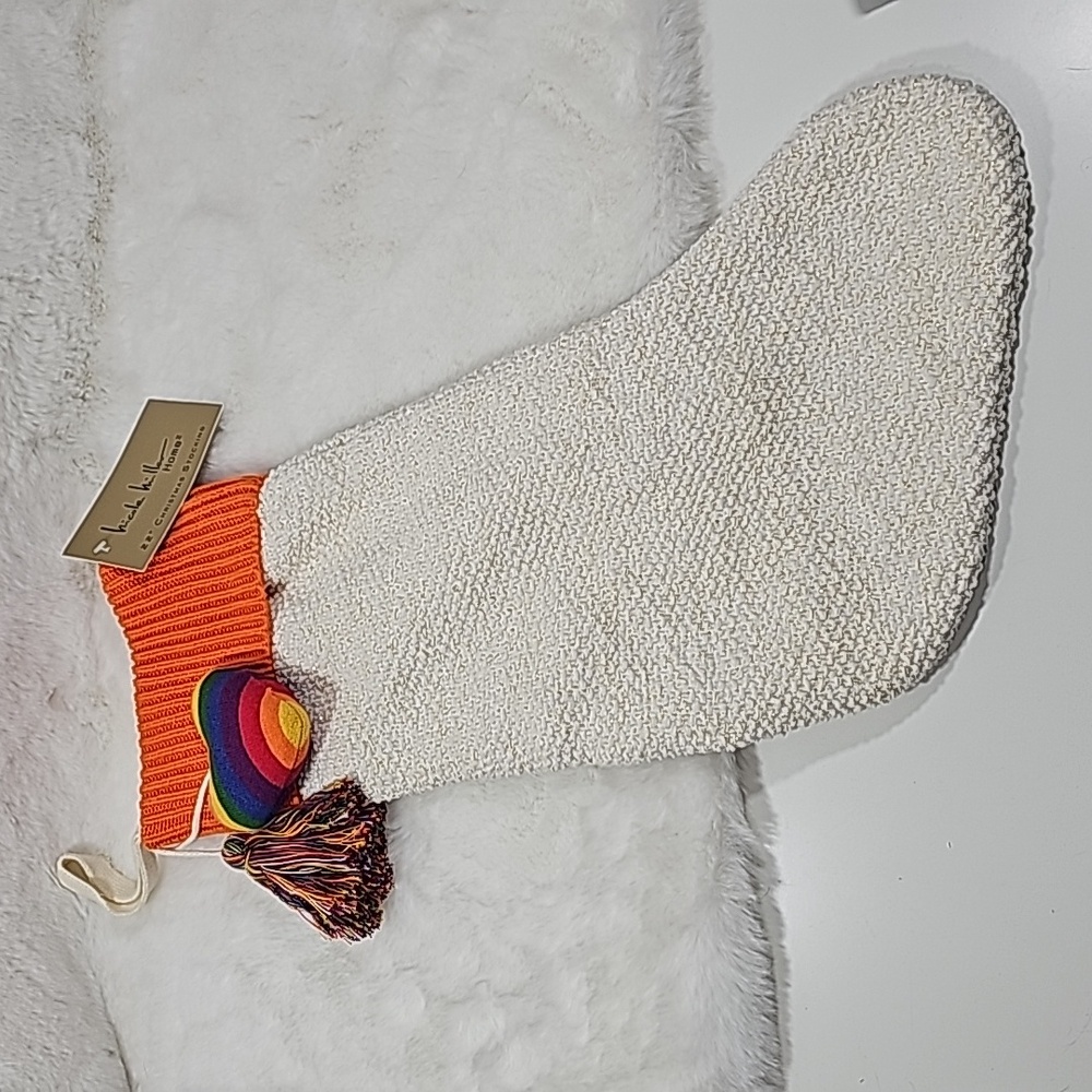 Nicole Miller 22" Christmas Stocking with Rainbow Heart